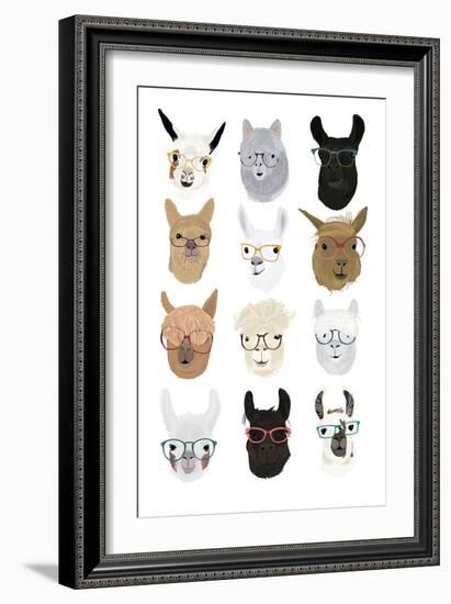 Llamas in Glasses-Hanna Melin-Framed Art Print