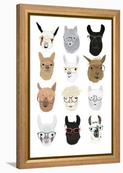 Llamas in Glasses-Hanna Melin-Framed Stretched Canvas