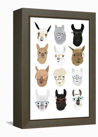 Llamas in Glasses-Hanna Melin-Framed Stretched Canvas