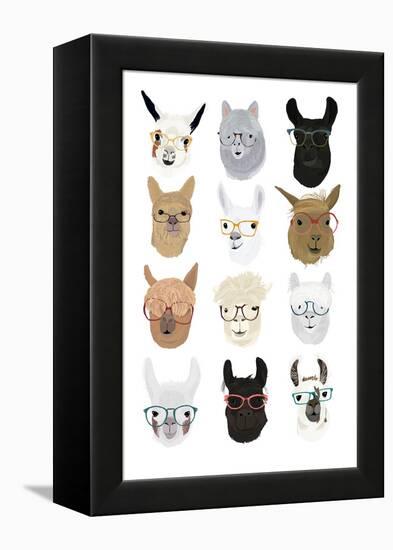 Llamas in Glasses-Hanna Melin-Framed Stretched Canvas