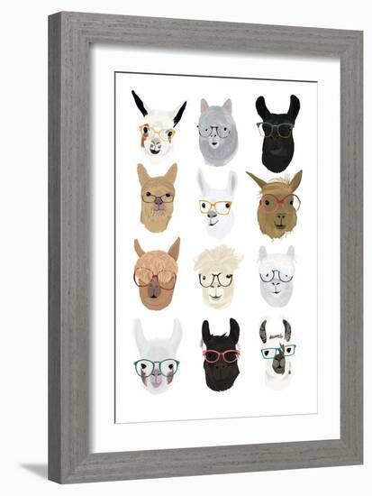Llamas in Glasses-Hanna Melin-Framed Premium Giclee Print