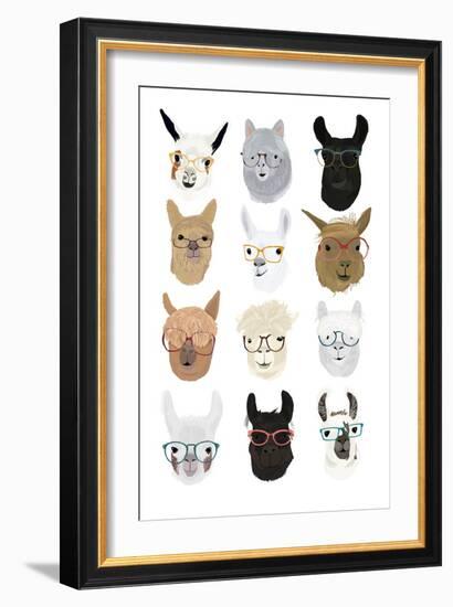 Llamas in Glasses-Hanna Melin-Framed Premium Giclee Print