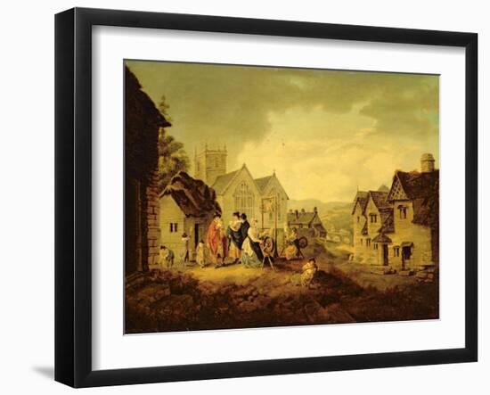 Llangollen (Oil on Canvas)-Julius Caesar Ibbetson-Framed Giclee Print