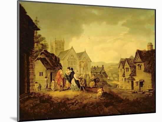 Llangollen (Oil on Canvas)-Julius Caesar Ibbetson-Mounted Giclee Print