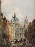 St Pauls Cathedral, Looking Up Ludgate Hill, London, 1925-Lloyd Brothers-Laminated Giclee Print