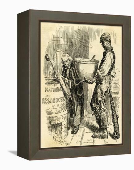 Lloyd George and Miners-F H Townsend-Framed Stretched Canvas