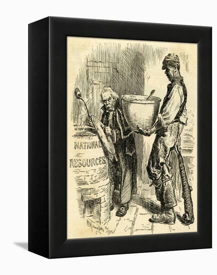 Lloyd George and Miners-F H Townsend-Framed Stretched Canvas