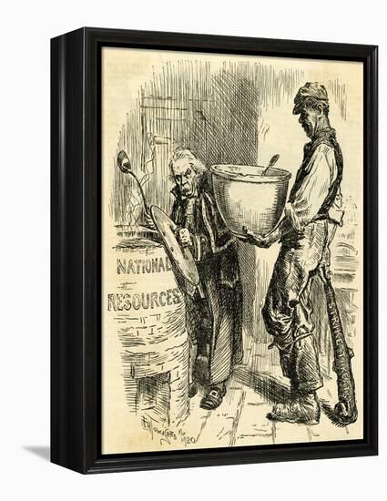 Lloyd George and Miners-F H Townsend-Framed Stretched Canvas