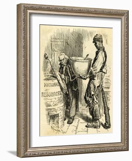 Lloyd George and Miners-F H Townsend-Framed Art Print