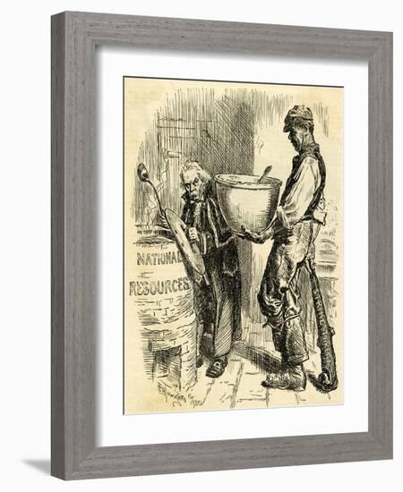 Lloyd George and Miners-F H Townsend-Framed Art Print