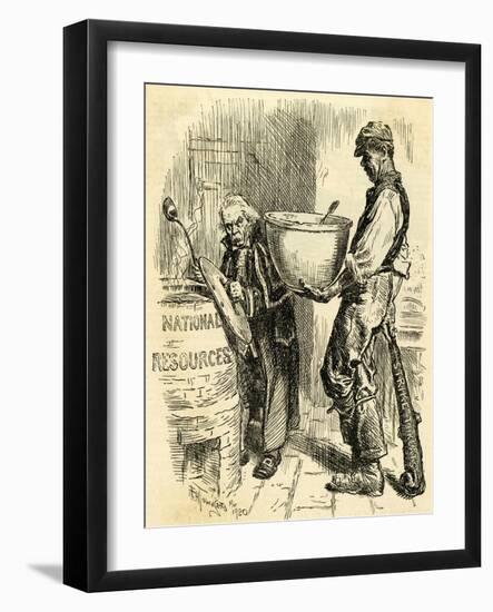 Lloyd George and Miners-F H Townsend-Framed Art Print