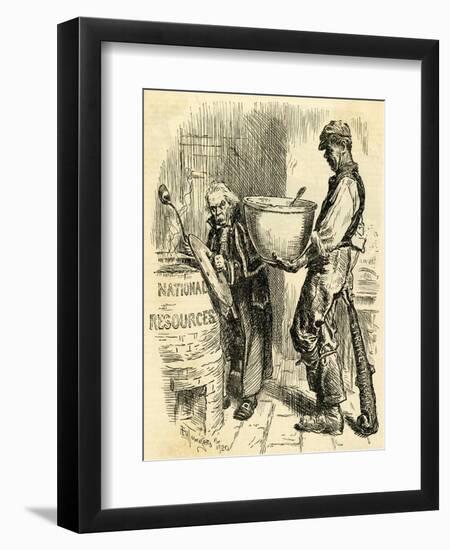 Lloyd George and Miners-F H Townsend-Framed Art Print