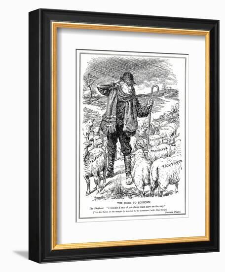 Lloyd George as the 'shepherd' of Great Britain Asks the Tax Payers (Sheep) to Lead the Recovery…-English School-Framed Giclee Print