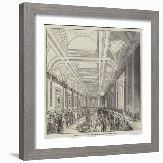 Lloyd's Subscription Room, as it Appeared at the Entrance of Her Majesty-null-Framed Giclee Print