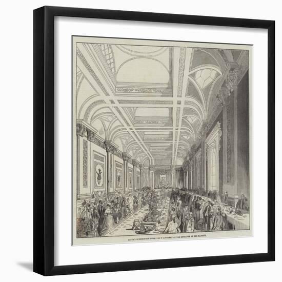 Lloyd's Subscription Room, as it Appeared at the Entrance of Her Majesty-null-Framed Giclee Print