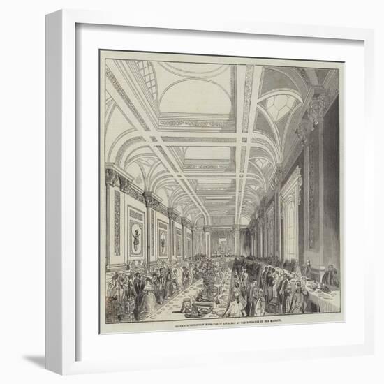 Lloyd's Subscription Room, as it Appeared at the Entrance of Her Majesty-null-Framed Giclee Print