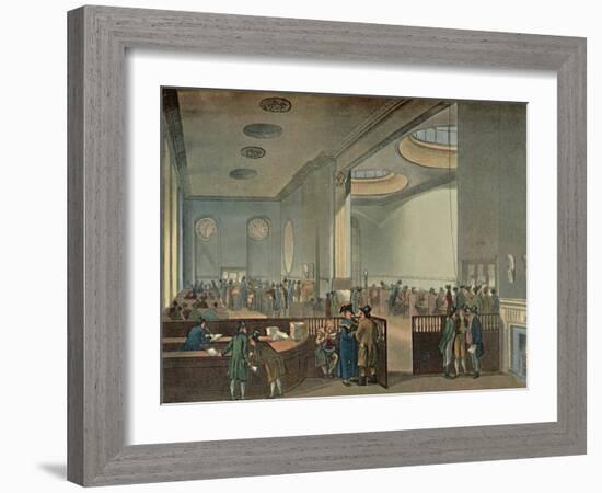 'Lloyd's Subscription Rooms As Seen By Rowlandson in 1800', 1928-Thomas Rowlandson-Framed Giclee Print