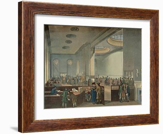 'Lloyd's Subscription Rooms As Seen By Rowlandson in 1800', 1928-Thomas Rowlandson-Framed Giclee Print