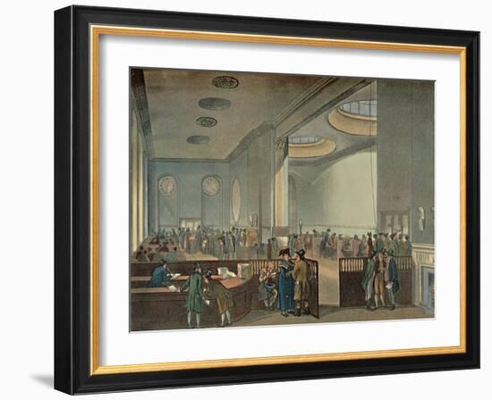 'Lloyd's Subscription Rooms As Seen By Rowlandson in 1800', 1928-Thomas Rowlandson-Framed Giclee Print