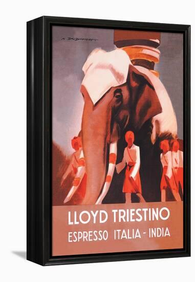 Lloyd Triestino Espresso Itali India-Marcello Dudovich-Framed Stretched Canvas