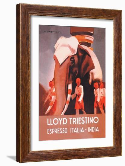 Lloyd Triestino Espresso Itali India-Marcello Dudovich-Framed Art Print