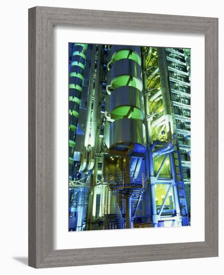 Lloyds Building at Night, City of London, London, England, United Kingdom, Europe-Lee Frost-Framed Photographic Print