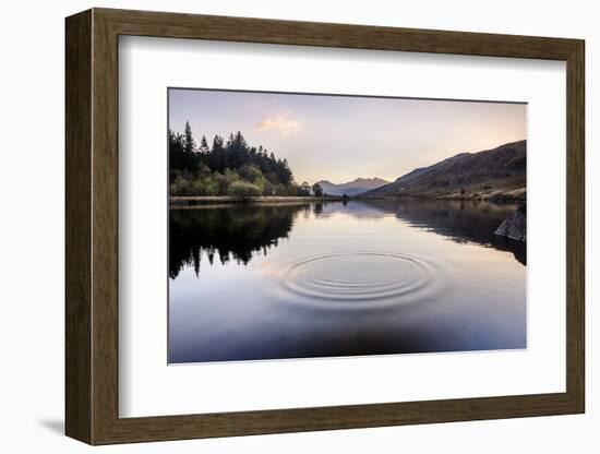 Llynnau Mymbyr Lake at sunset, Capel Curig, Snowdonia National Park, North Wales, United Kingdom-Matthew Williams-Ellis-Framed Photographic Print