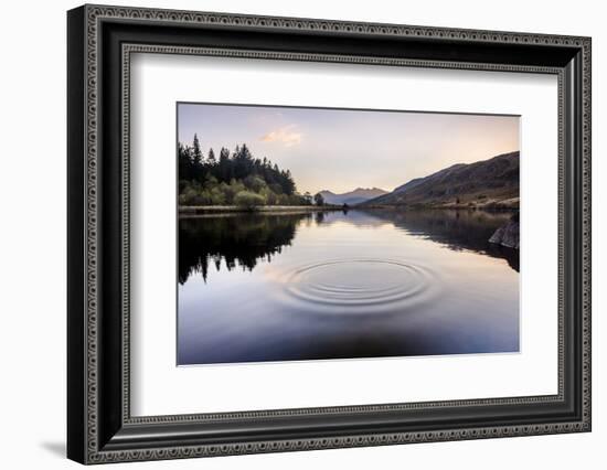 Llynnau Mymbyr Lake at sunset, Capel Curig, Snowdonia National Park, North Wales, United Kingdom-Matthew Williams-Ellis-Framed Photographic Print