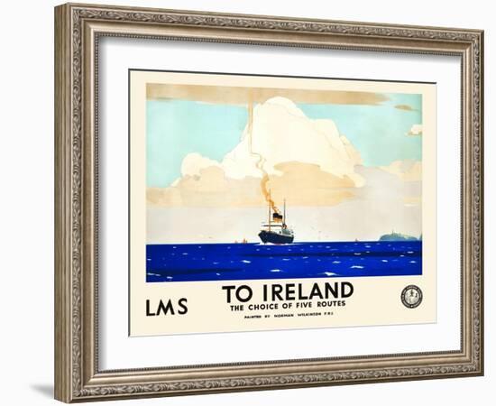 LMS To Ireland-Norman Wilkinson-Framed Art Print