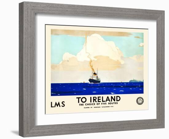 LMS To Ireland-Norman Wilkinson-Framed Art Print