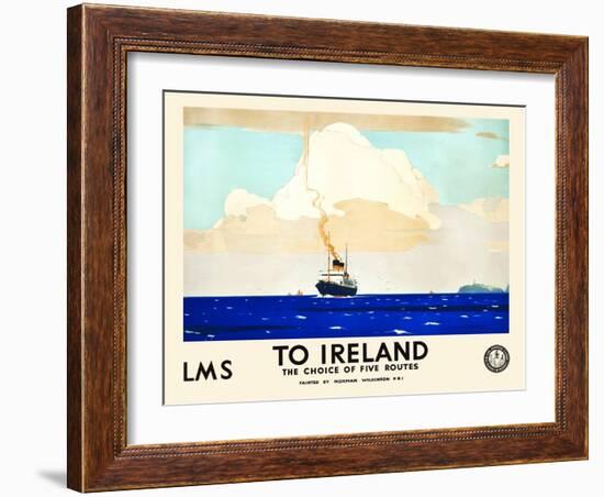 LMS To Ireland-Norman Wilkinson-Framed Art Print