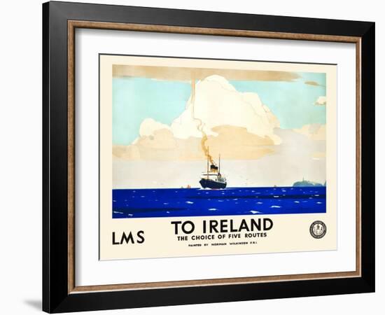 LMS To Ireland-Norman Wilkinson-Framed Art Print