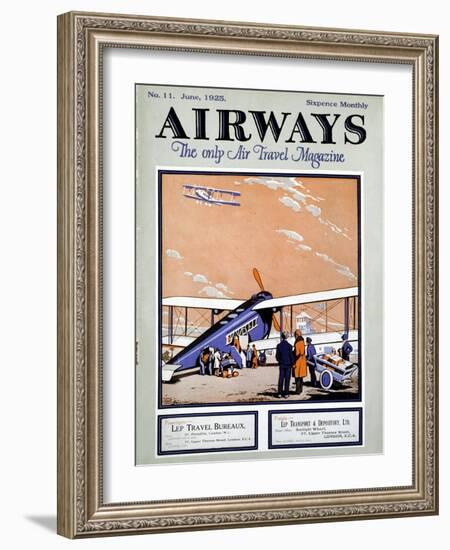 Loading a Biplane with Passengers and Luggage at Croydon Aerodrome, London-null-Framed Giclee Print