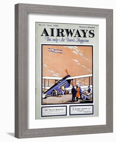 Loading a Biplane with Passengers and Luggage at Croydon Aerodrome, London-null-Framed Giclee Print