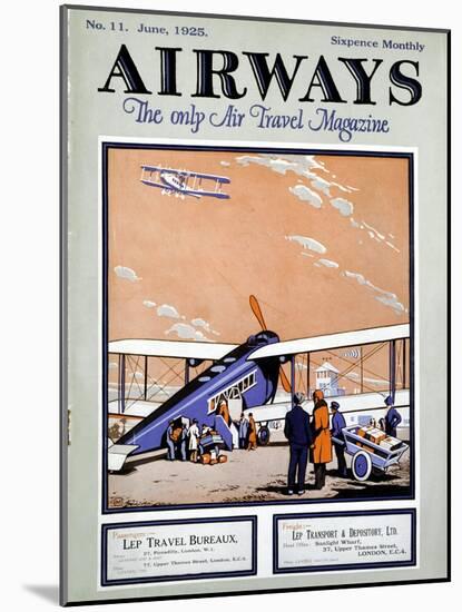 Loading a Biplane with Passengers and Luggage at Croydon Aerodrome, London-null-Mounted Giclee Print