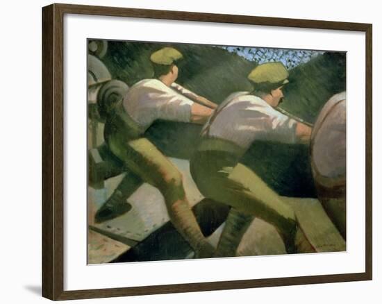 Loading a Gun in the Trenches, 1918-Christopher Richard Wynne Nevinson-Framed Giclee Print