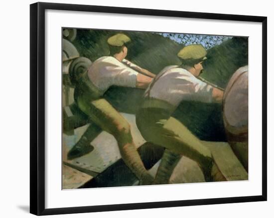 Loading a Gun in the Trenches, 1918-Christopher Richard Wynne Nevinson-Framed Giclee Print