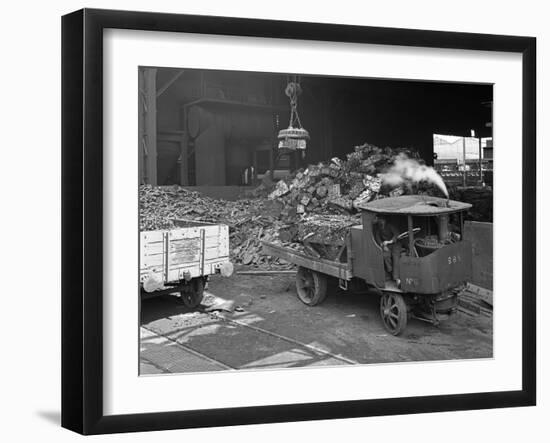 Loading a Steam Wagon with Scrap at a Steel Foundry, Sheffield, South Yorkshire, 1965-Michael Walters-Framed Photographic Print