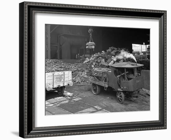 Loading a Steam Wagon with Scrap at a Steel Foundry, Sheffield, South Yorkshire, 1965-Michael Walters-Framed Photographic Print