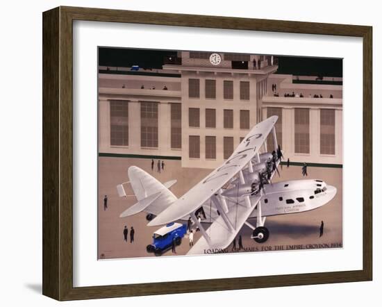 Loading Air Mails for the Empire: Croydon 1934-Harold Sandys Williamson-Framed Art Print