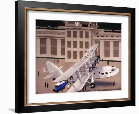 Loading Air Mails for the Empire: Croydon 1934-Harold Sandys Williamson-Framed Art Print