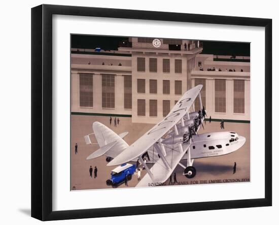 Loading Air Mails for the Empire: Croydon 1934-Harold Sandys Williamson-Framed Art Print