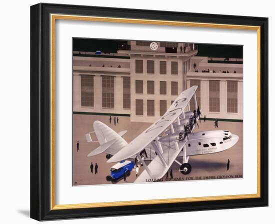 Loading Air Mails for the Empire: Croydon 1934-Harold Sandys Williamson-Framed Art Print