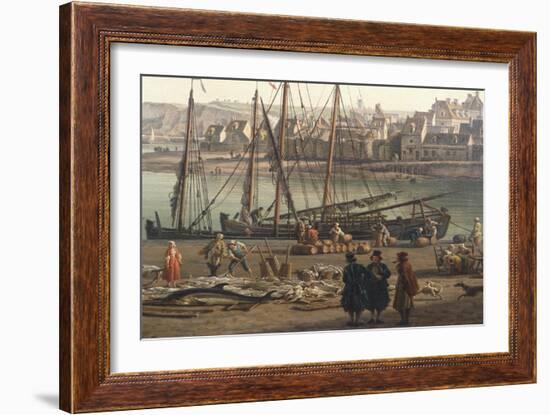 Loading Barrels of Salted Fish at the Port of Dieppe, 1765-Claude Michel Clodion-Framed Giclee Print