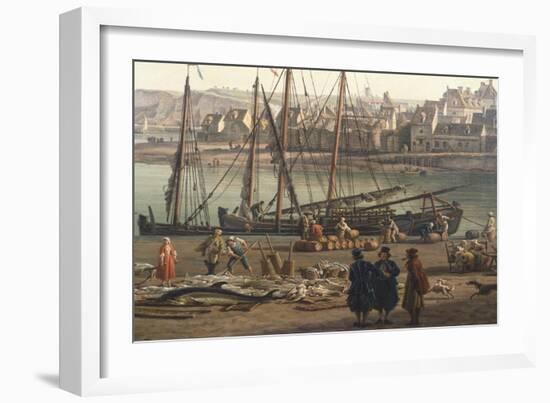 Loading Barrels of Salted Fish at the Port of Dieppe, 1765-Claude Michel Clodion-Framed Giclee Print