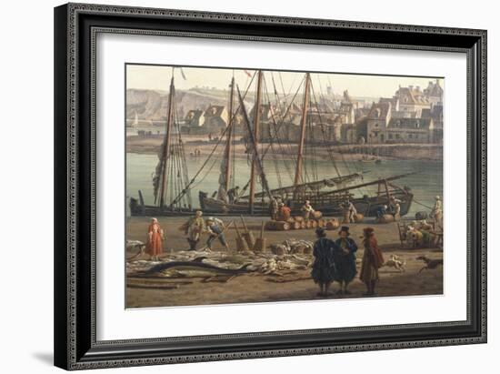 Loading Barrels of Salted Fish at the Port of Dieppe, 1765-Claude Michel Clodion-Framed Giclee Print