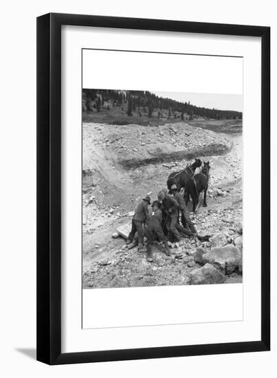 Loading Boulder on Stone Boat-Dorothea Lange-Framed Art Print