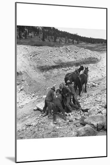 Loading Boulder on Stone Boat-Dorothea Lange-Mounted Art Print