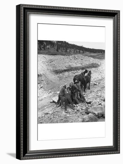 Loading Boulder on Stone Boat-Dorothea Lange-Framed Art Print