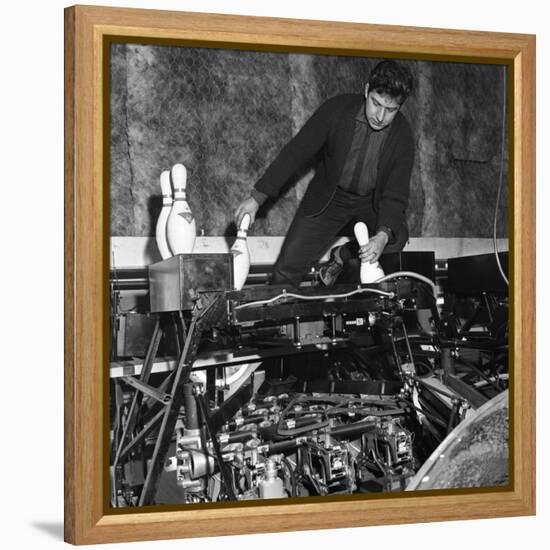 Loading Bowling Pins at Silver Blades Ice Rink, Sheffield, South Yorkshire, 1964-Michael Walters-Framed Stretched Canvas